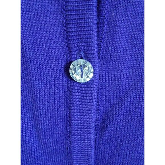 Quacker Factory Large Buttoned Down Sequined Purple Cardigan Sweater L/S - Picture 7 of 7